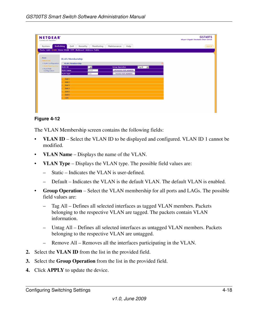 NETGEAR GS748TS manual GS700TS Smart Switch Software Administration Manual 