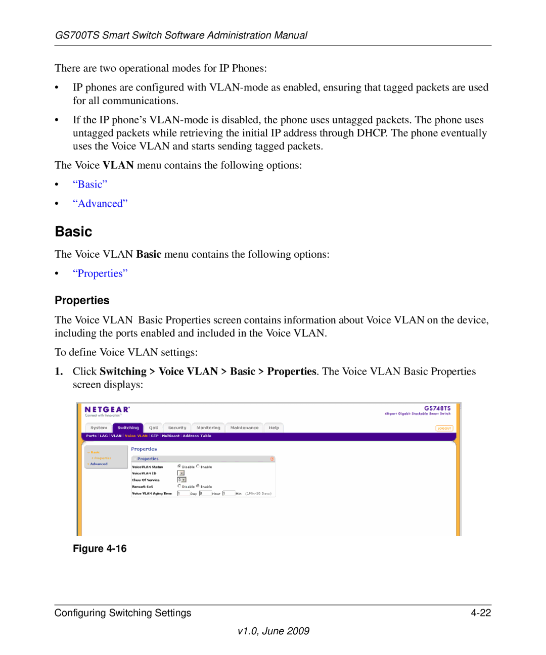 NETGEAR GS748TS manual Basic, Properties 