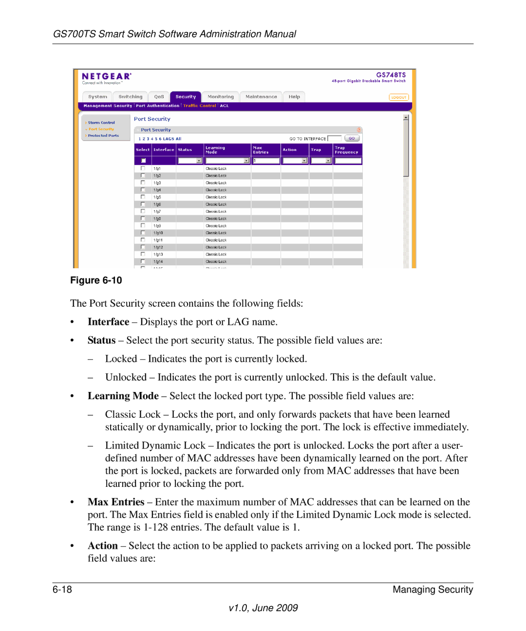 NETGEAR GS748TS manual GS700TS Smart Switch Software Administration Manual 