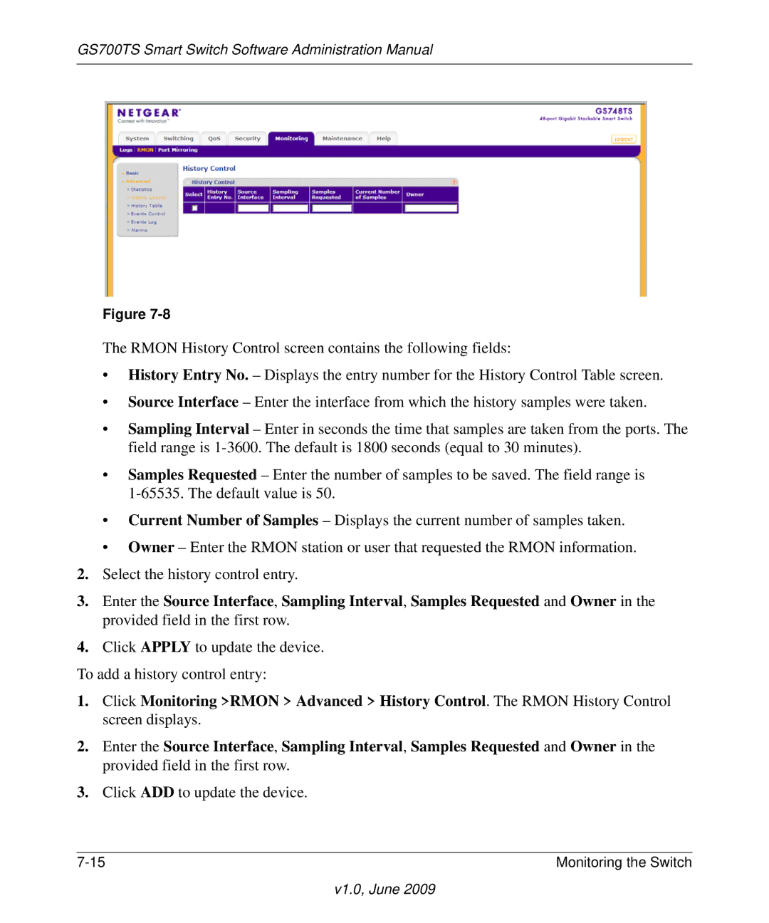 NETGEAR GS748TS manual Click ADD to update the device 