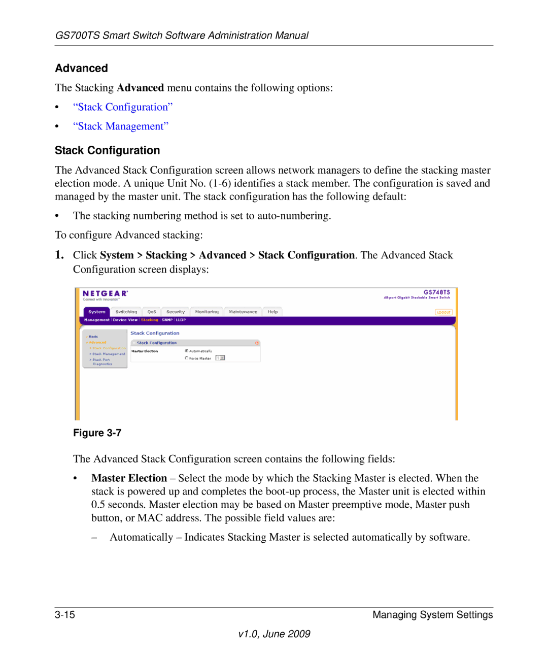 NETGEAR GS748TS manual Advanced 