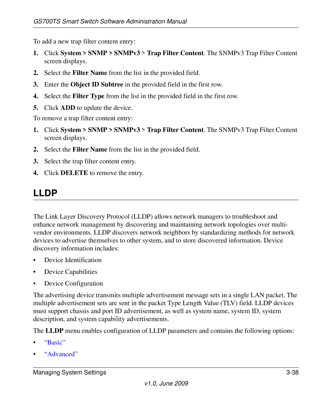 NETGEAR GS748TS manual Lldp 