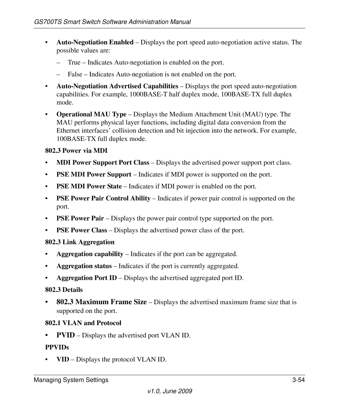 NETGEAR GS748TS manual Power via MDI, Vlan and Protocol, PPVIDs 