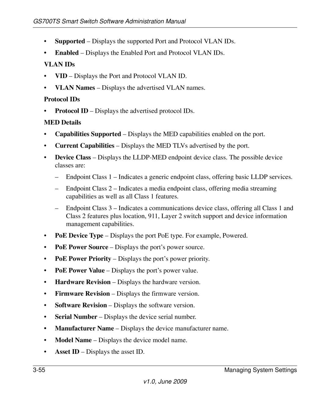 NETGEAR GS748TS manual Vlan IDs, Protocol IDs 