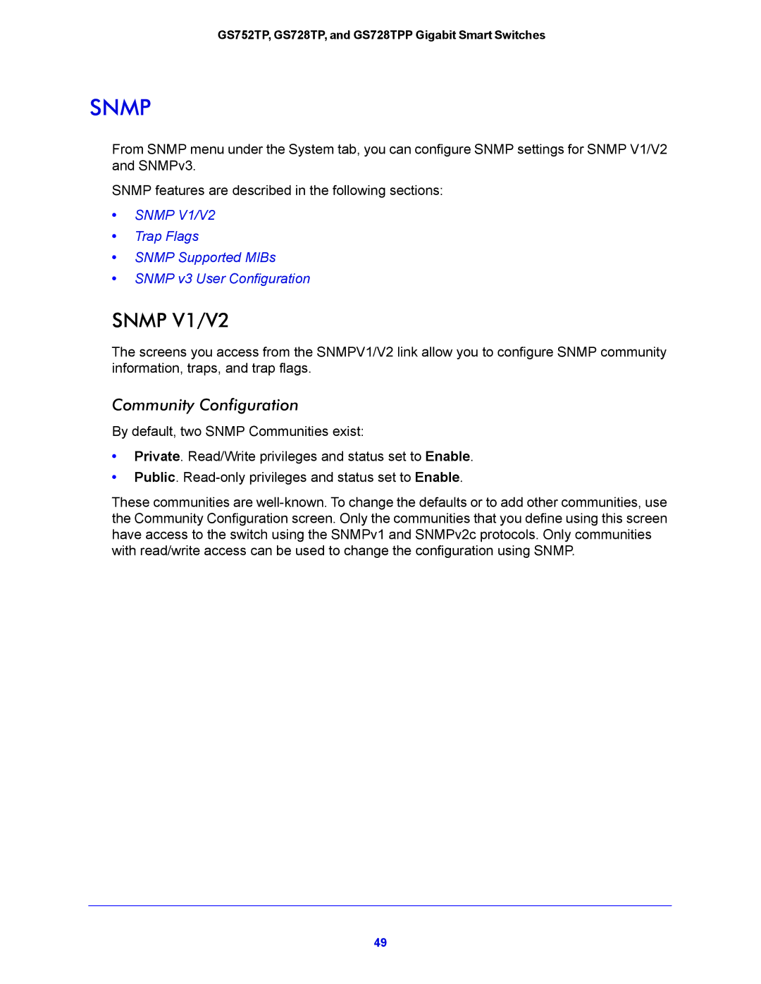 NETGEAR GS728TPP, GS752TP manual Snmp, Community Configuration 