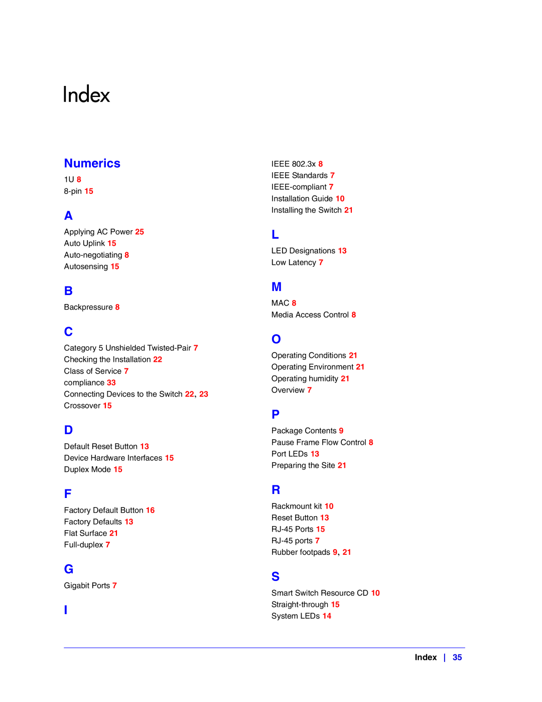 NETGEAR GS752TXS manual Index 