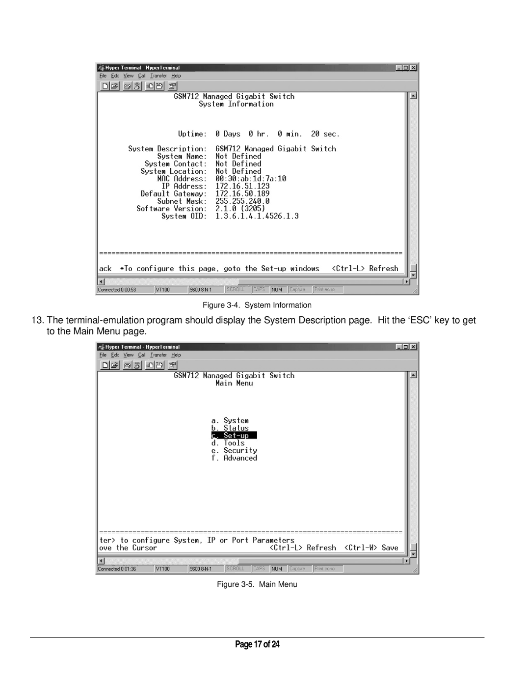 NETGEAR GSM712 manual System Information 