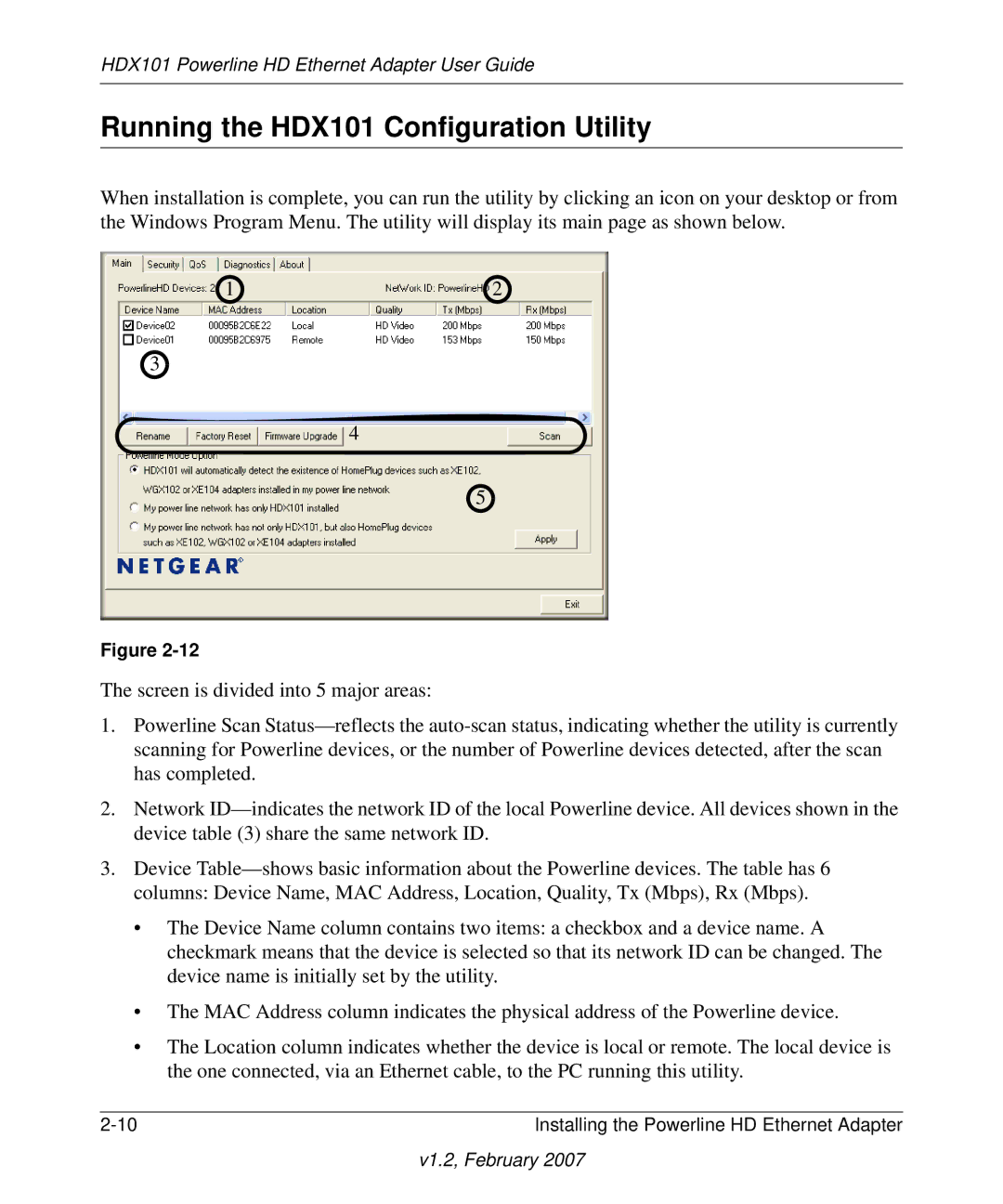 NETGEAR manual Running the HDX101 Configuration Utility 