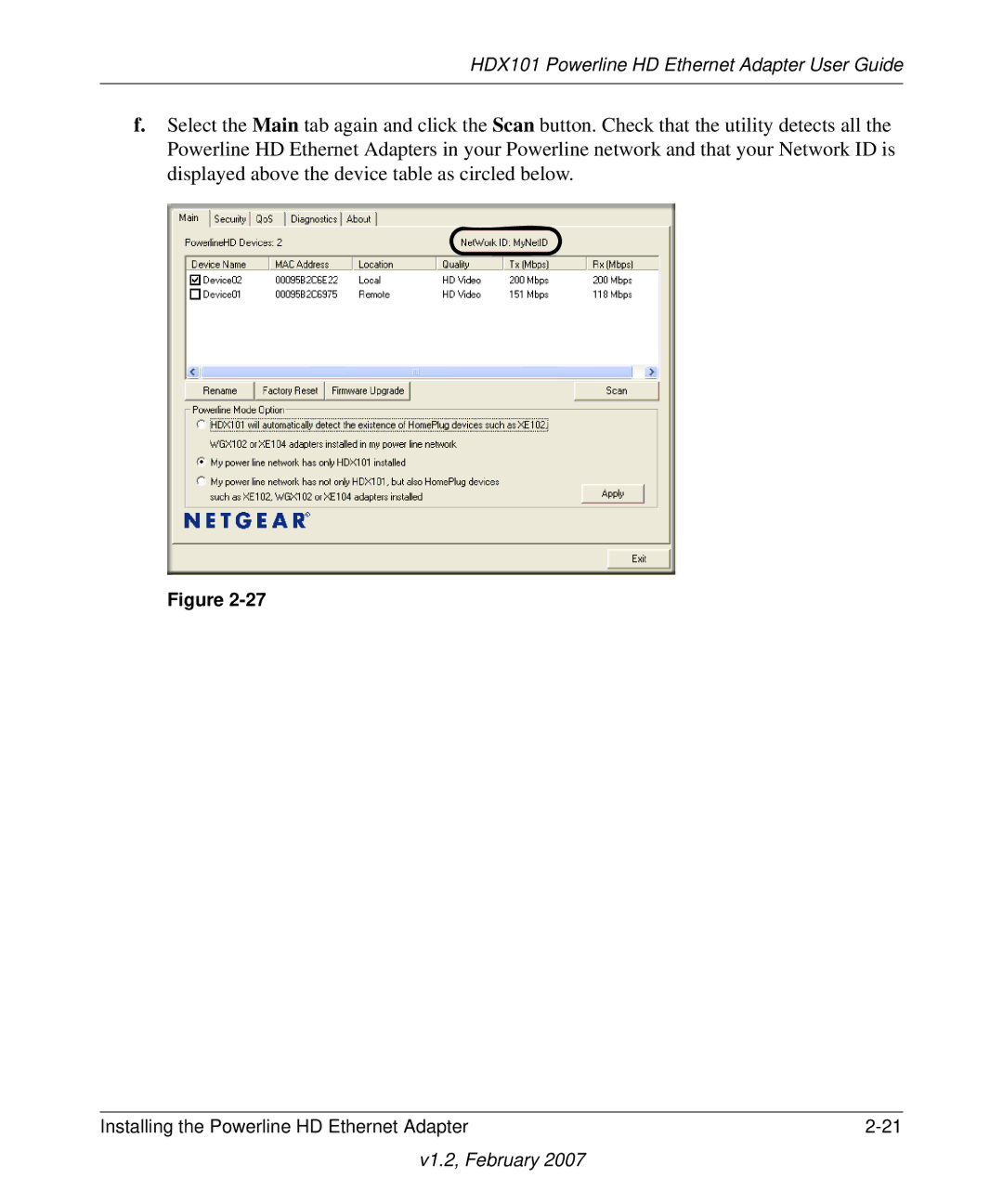 NETGEAR manual HDX101 Powerline HD Ethernet Adapter User Guide 