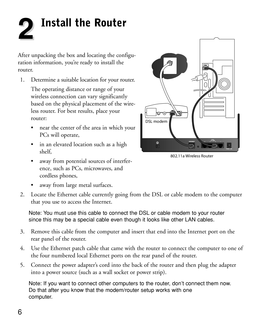 NETGEAR HR314 manual Install the Router 