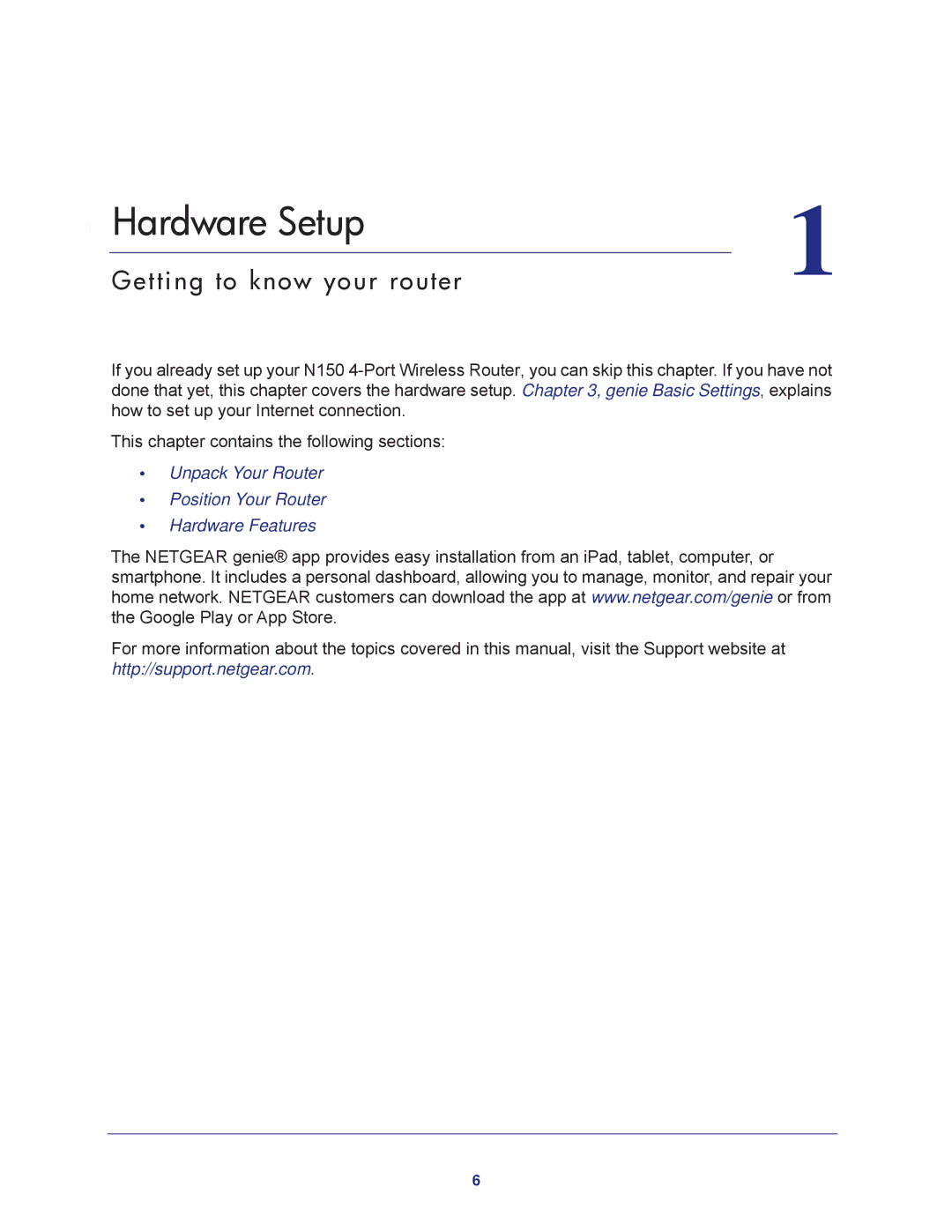 NETGEAR JNR1010 manual Hardware Setup, Getting to know your router 