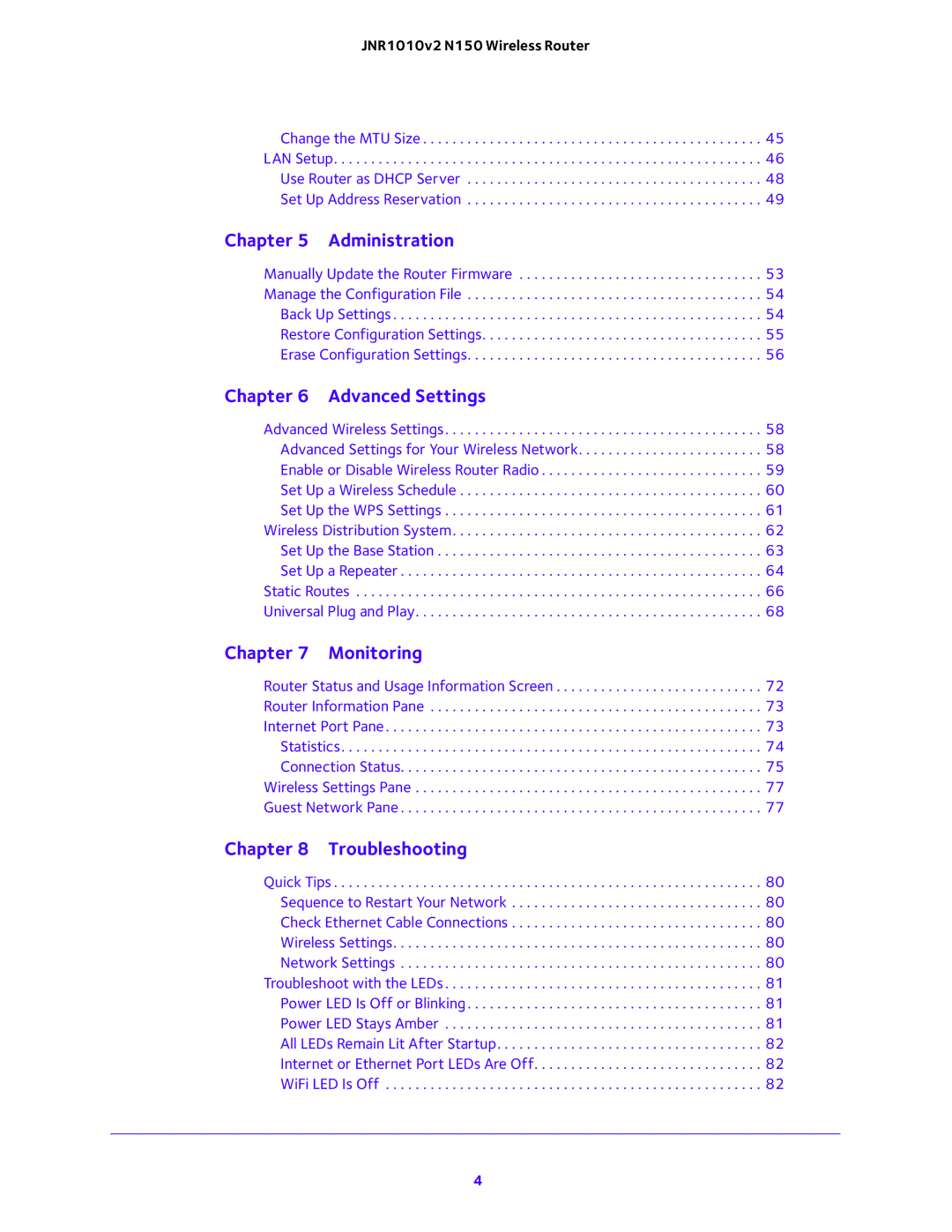 NETGEAR JNR1010V2 user manual Administration 