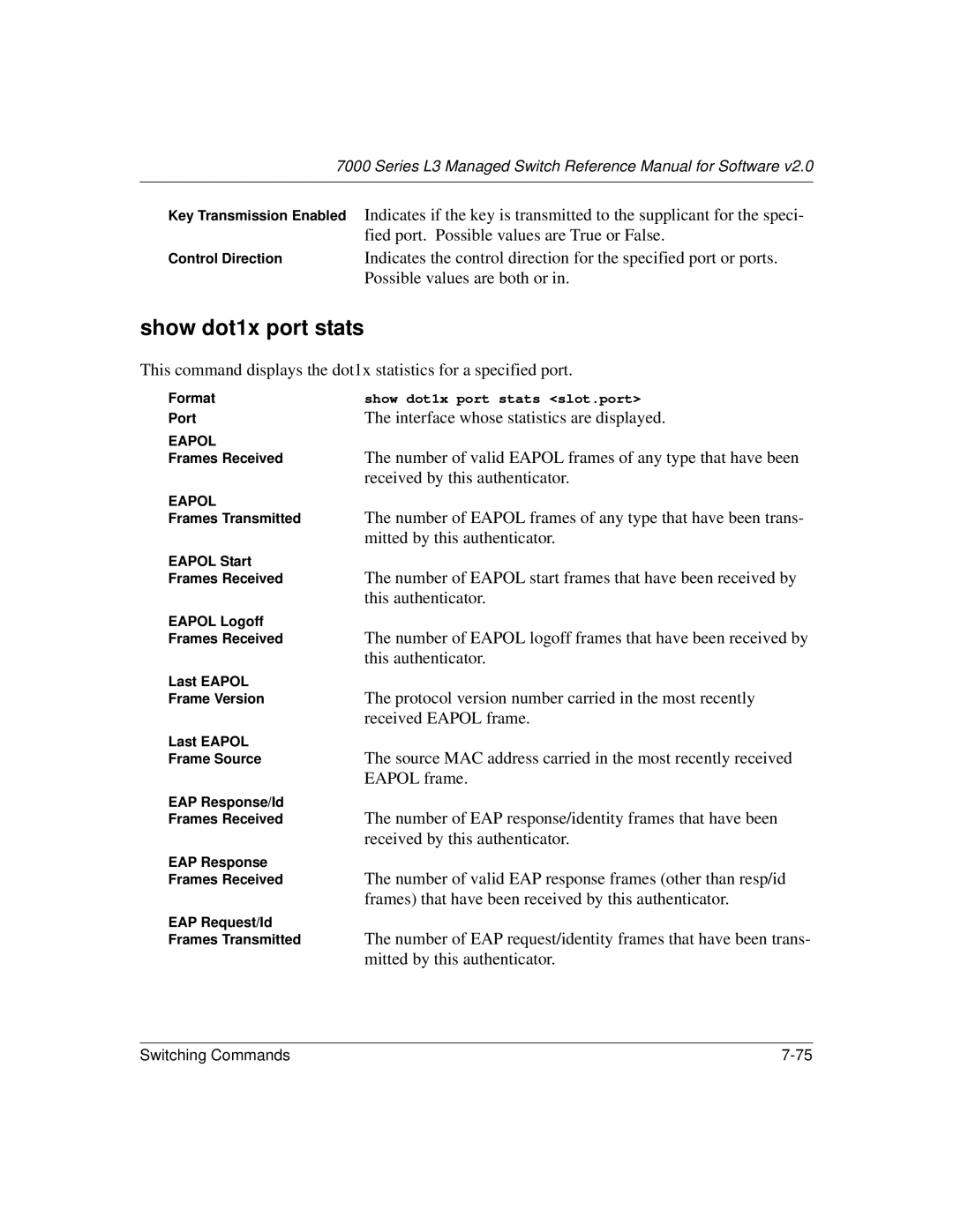 NETGEAR L3 manual Show dot1x port stats 