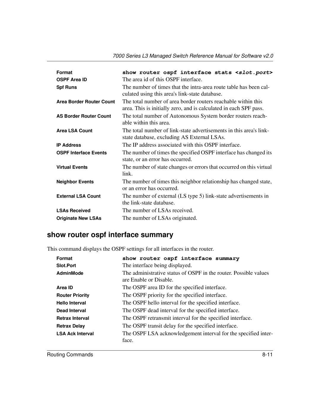 NETGEAR L3 manual Show router ospf interface summary 