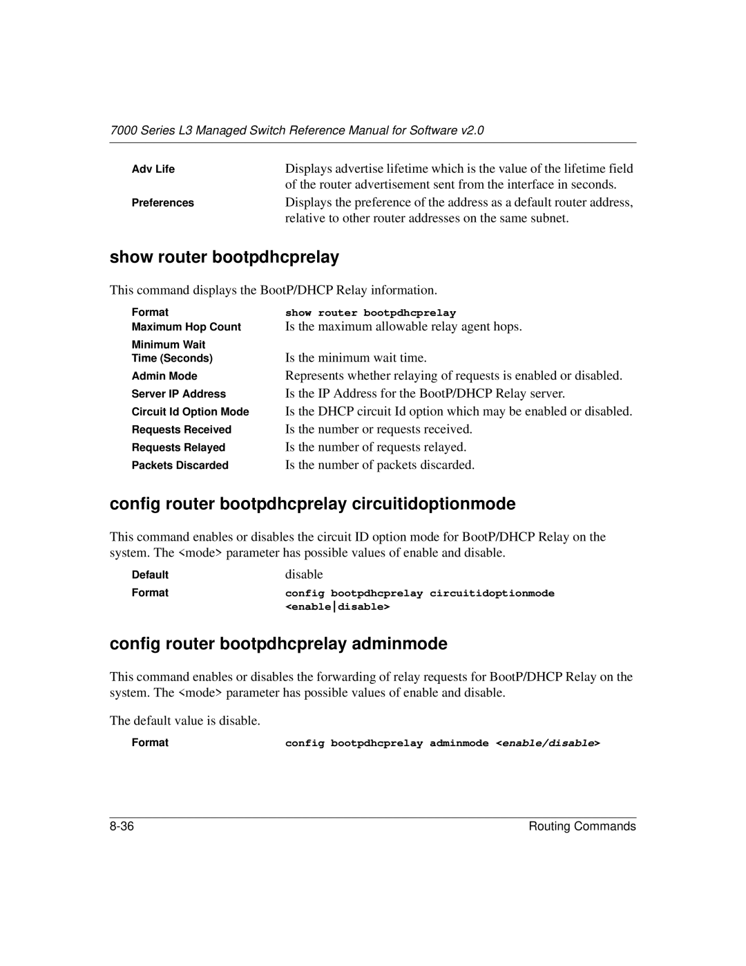 NETGEAR L3 manual Show router bootpdhcprelay, Config router bootpdhcprelay circuitidoptionmode 