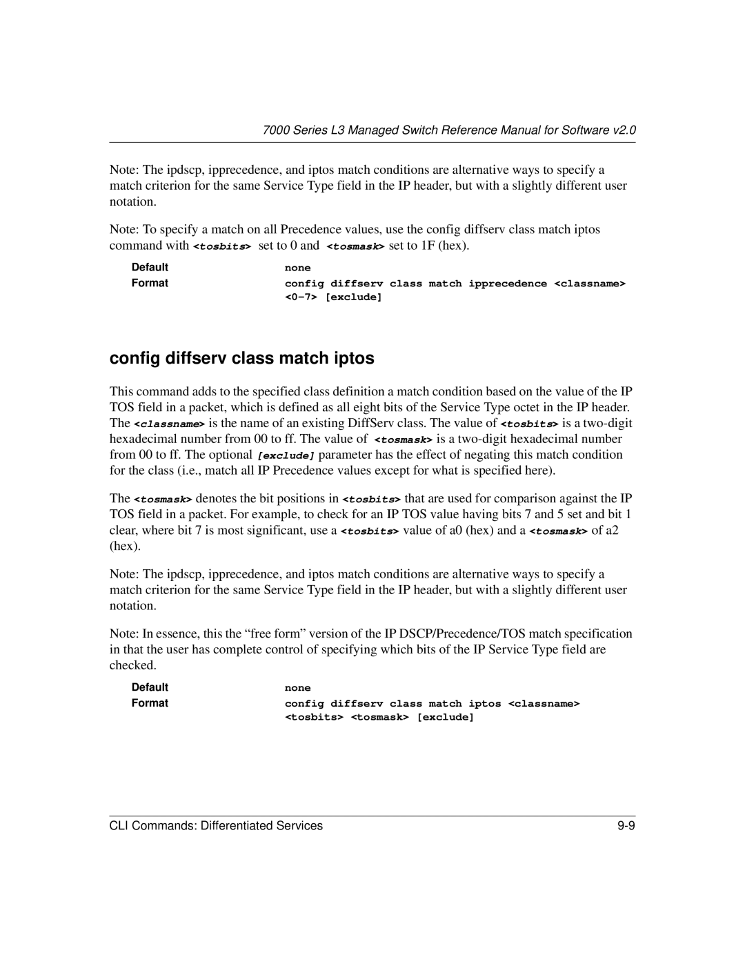 NETGEAR L3 manual Config diffserv class match iptos 