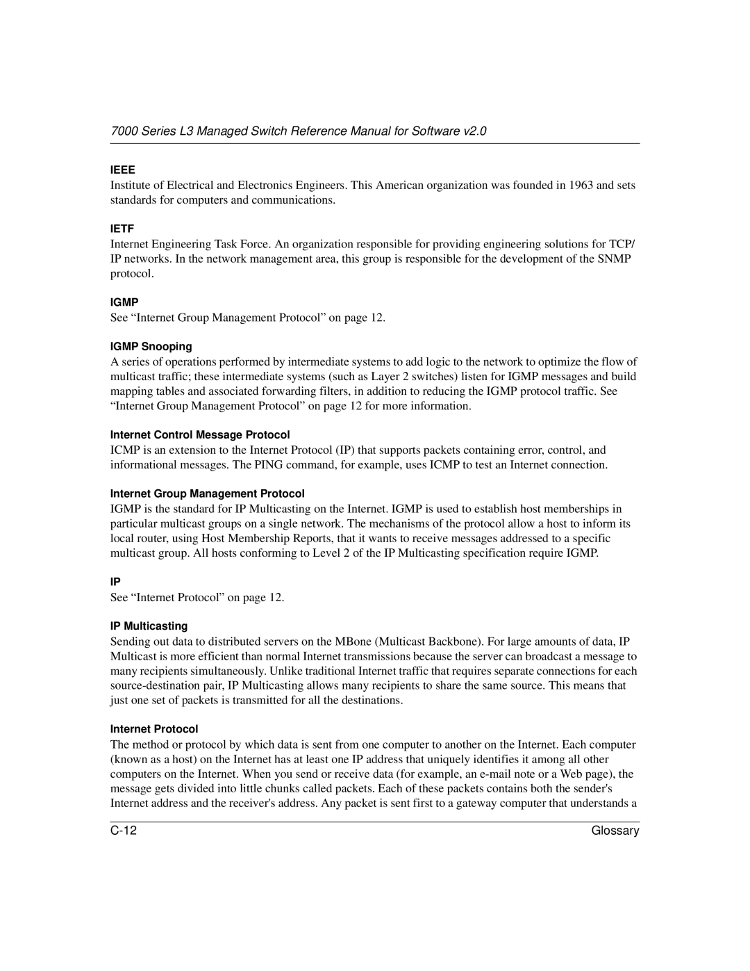 NETGEAR L3 manual See Internet Group Management Protocol on 