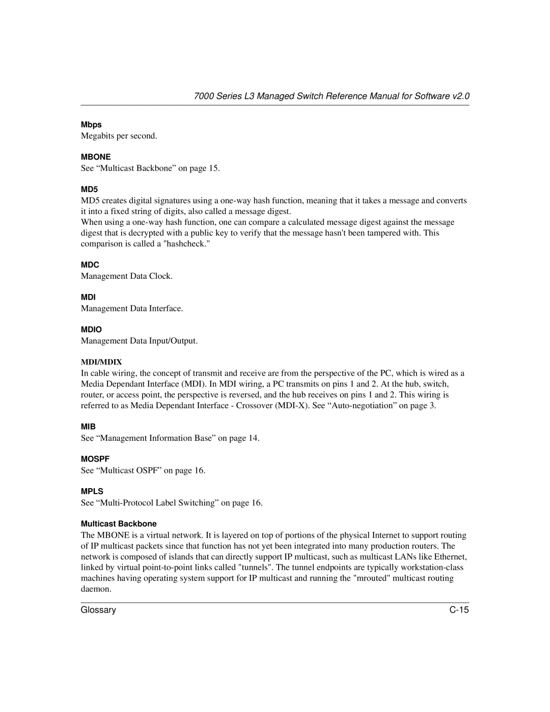 NETGEAR L3 manual Megabits per second 