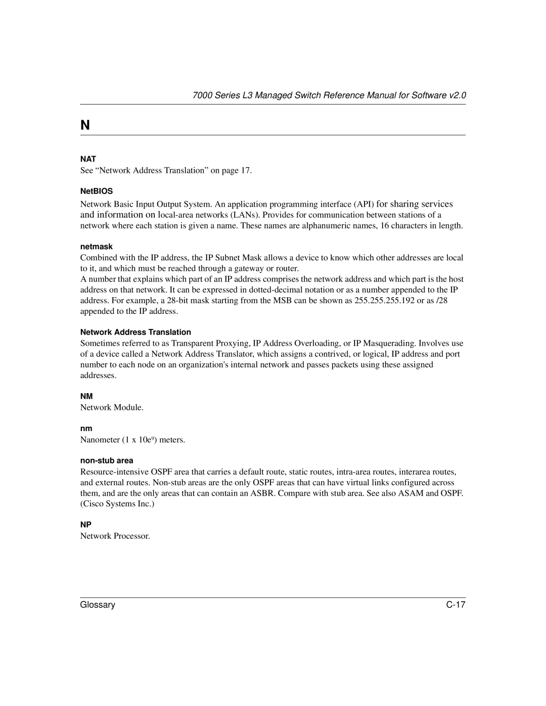 NETGEAR L3 manual See Network Address Translation on 