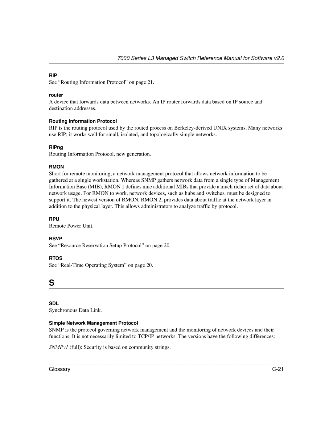 NETGEAR L3 manual See Routing Information Protocol on 