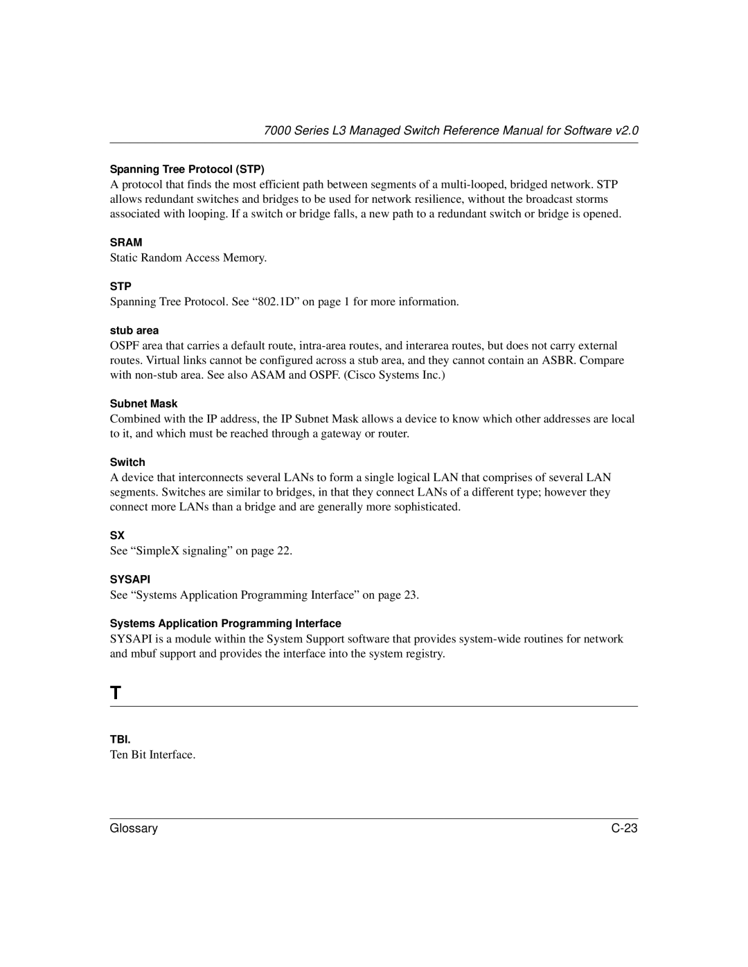 NETGEAR L3 manual Static Random Access Memory 