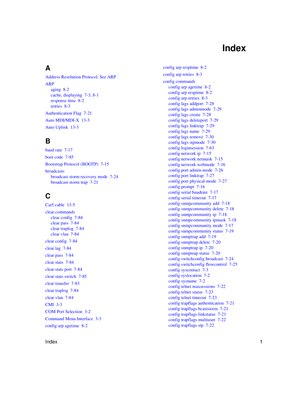 NETGEAR L3 manual Index 