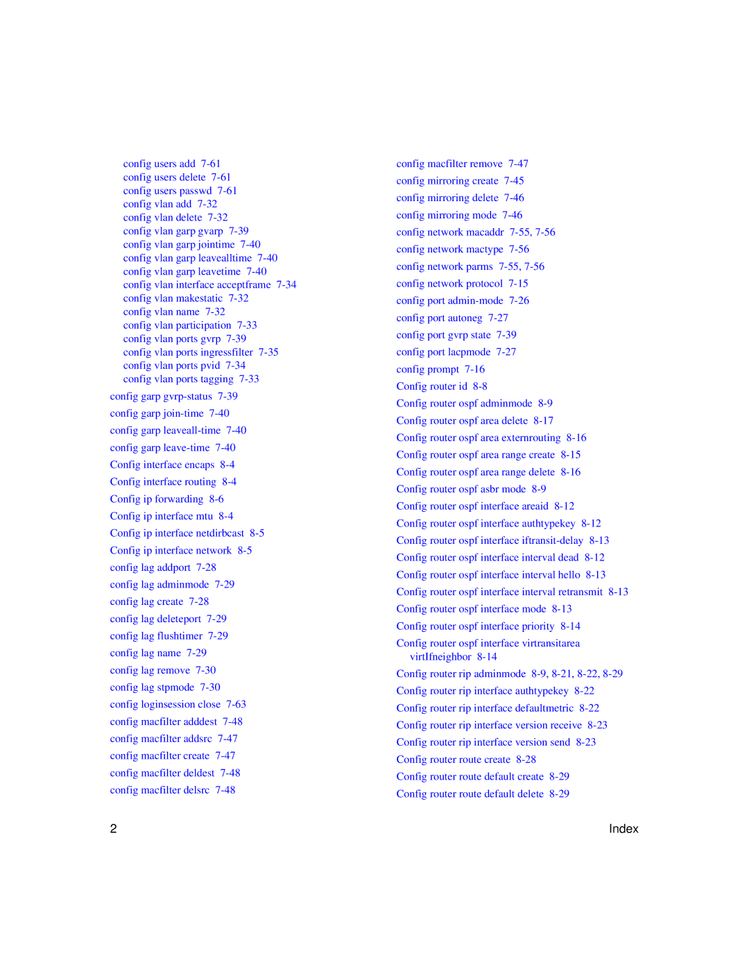 NETGEAR L3 manual Index 