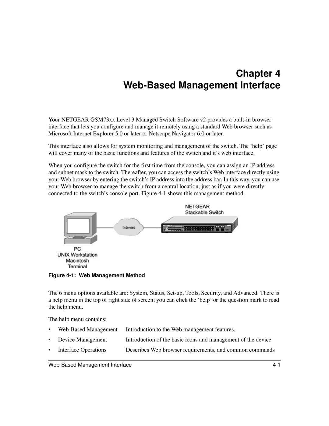 NETGEAR L3 manual Chapter Web-Based Management Interface 