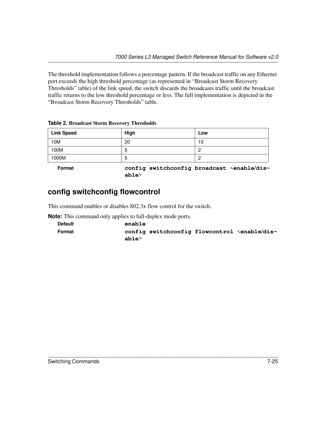 NETGEAR L3 manual Config switchconfig flowcontrol, Able 