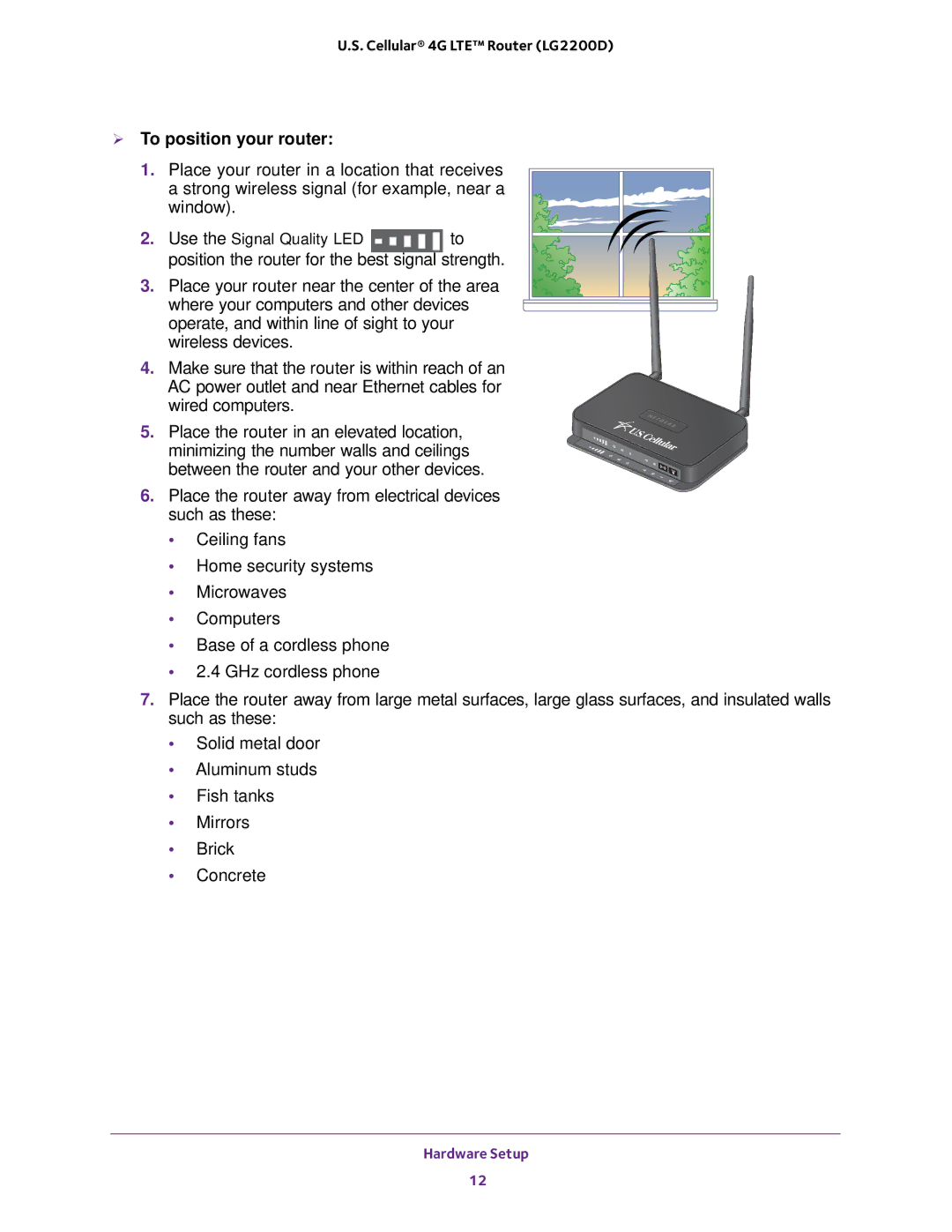 NETGEAR (LG2200D) user manual  To position your router 