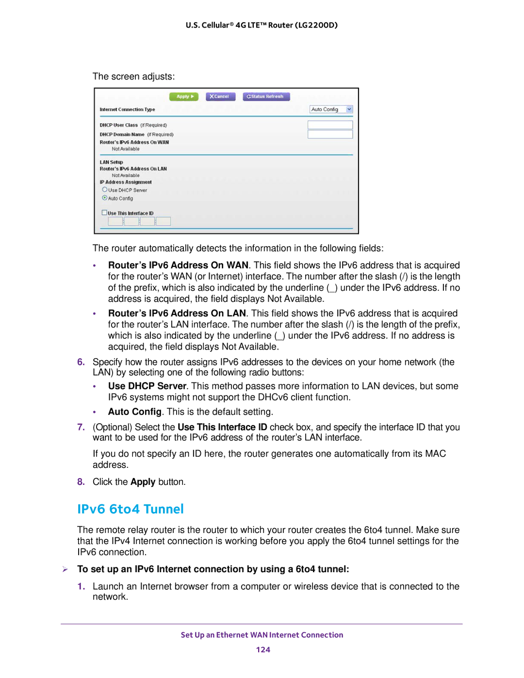 NETGEAR (LG2200D) user manual IPv6 6to4 Tunnel 