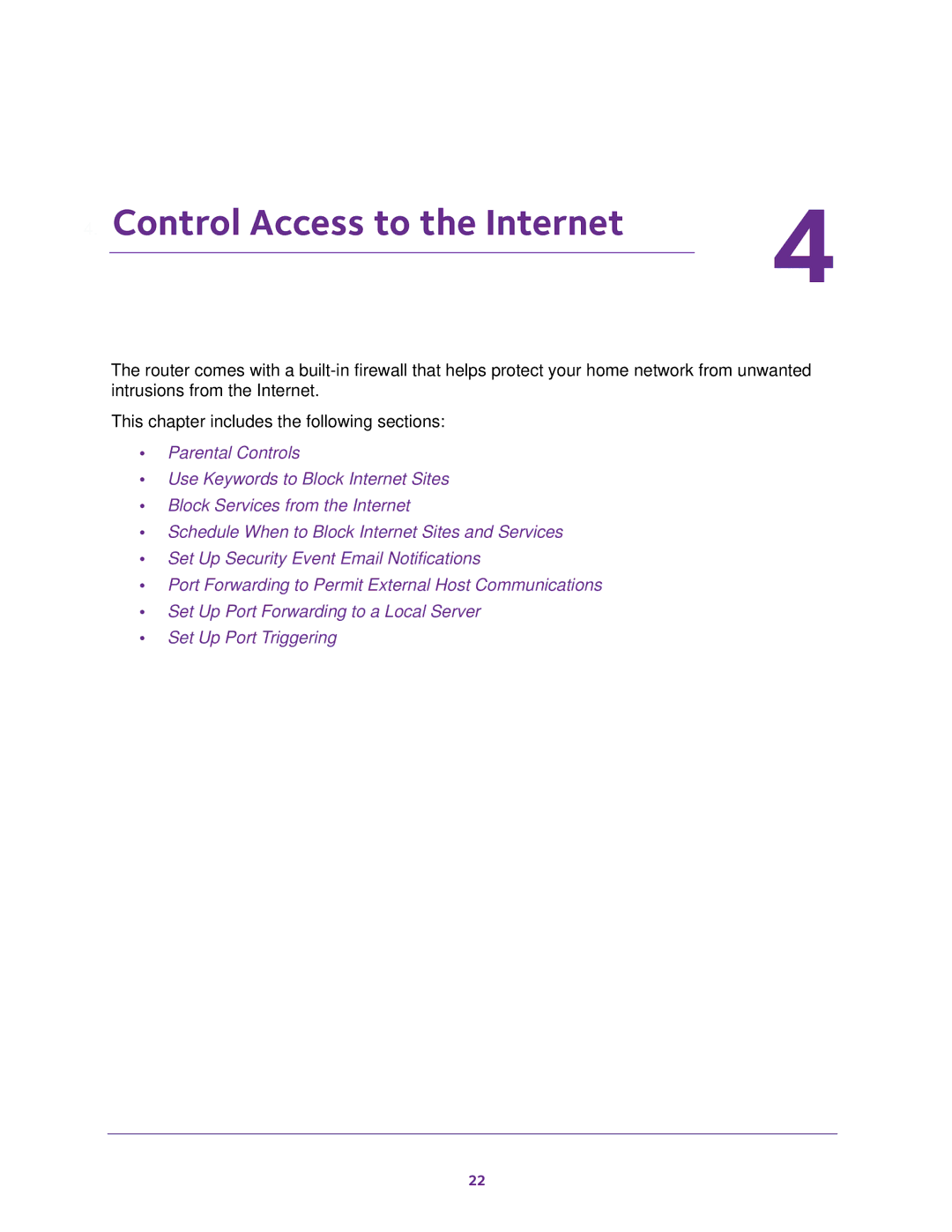 NETGEAR (LG2200D) user manual Control Access to the Internet 