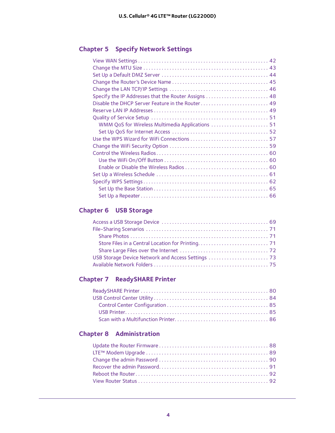 NETGEAR (LG2200D) user manual Specify Network Settings 