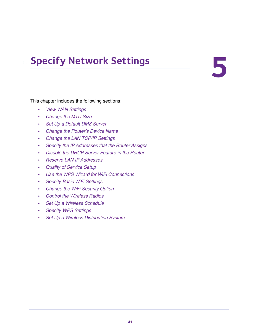 NETGEAR (LG2200D) user manual Specify Network Settings 