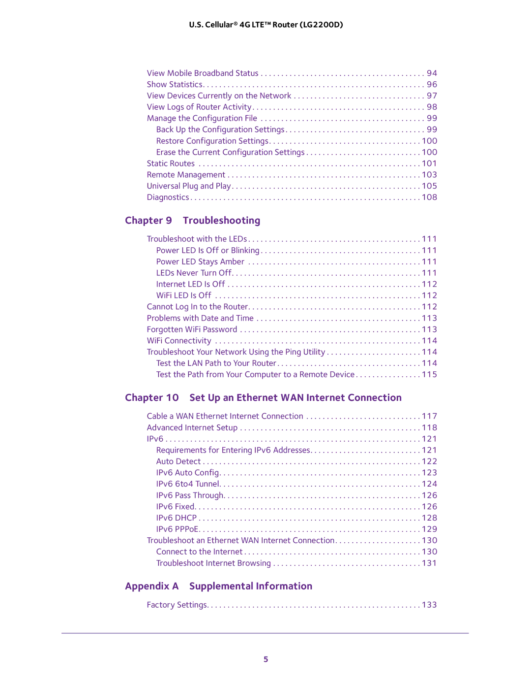 NETGEAR (LG2200D) user manual Appendix a Supplemental Information 