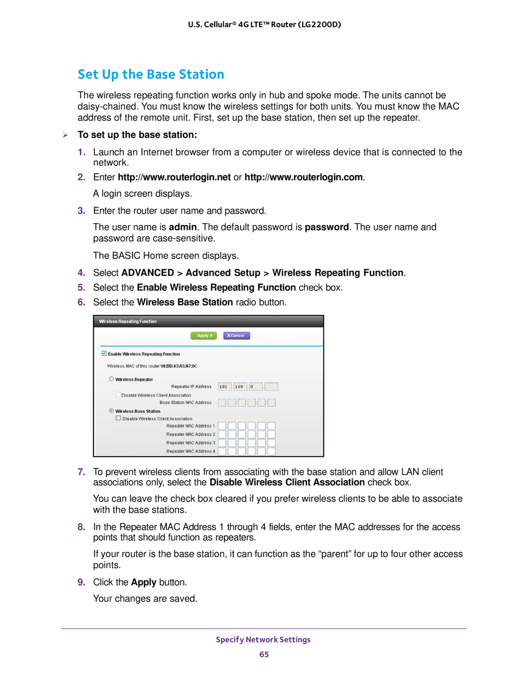 NETGEAR (LG2200D) user manual Set Up the Base Station,  To set up the base station 