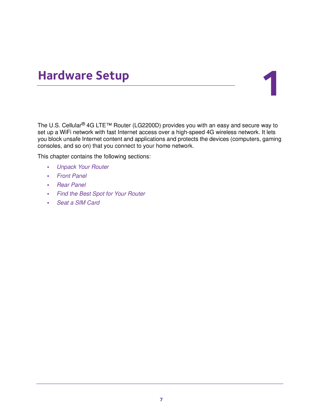 NETGEAR (LG2200D) user manual Hardware Setup 