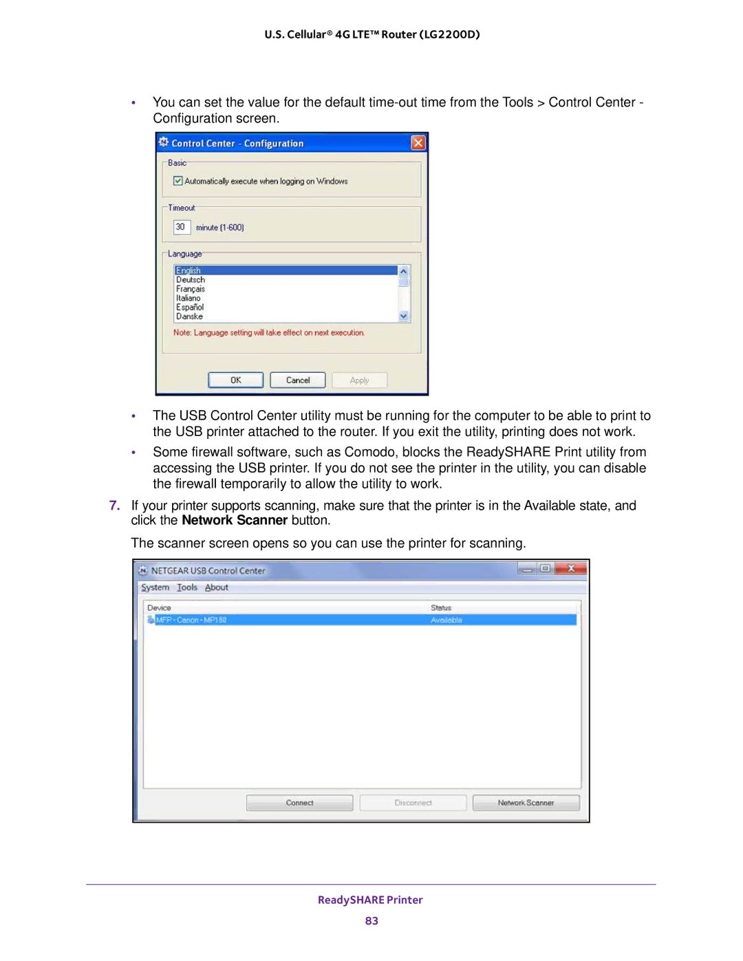 NETGEAR (LG2200D) user manual ReadySHARE Printer 