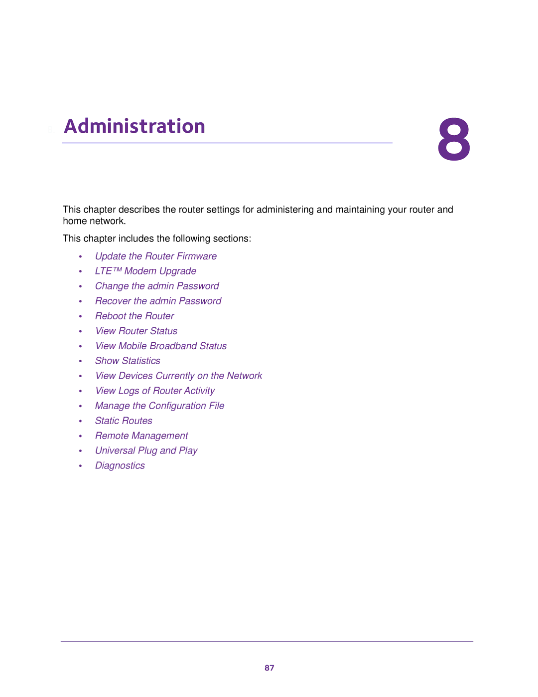 NETGEAR (LG2200D) user manual Administration 