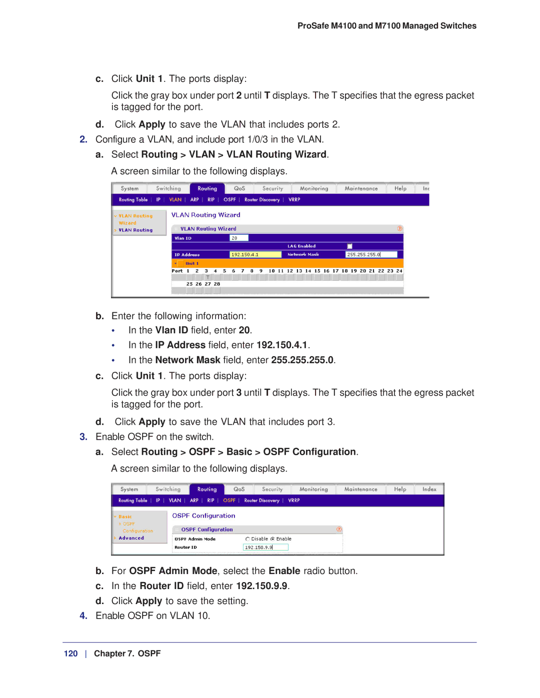 NETGEAR M7100, M4100 manual IP Address field, enter Network Mask field, enter 