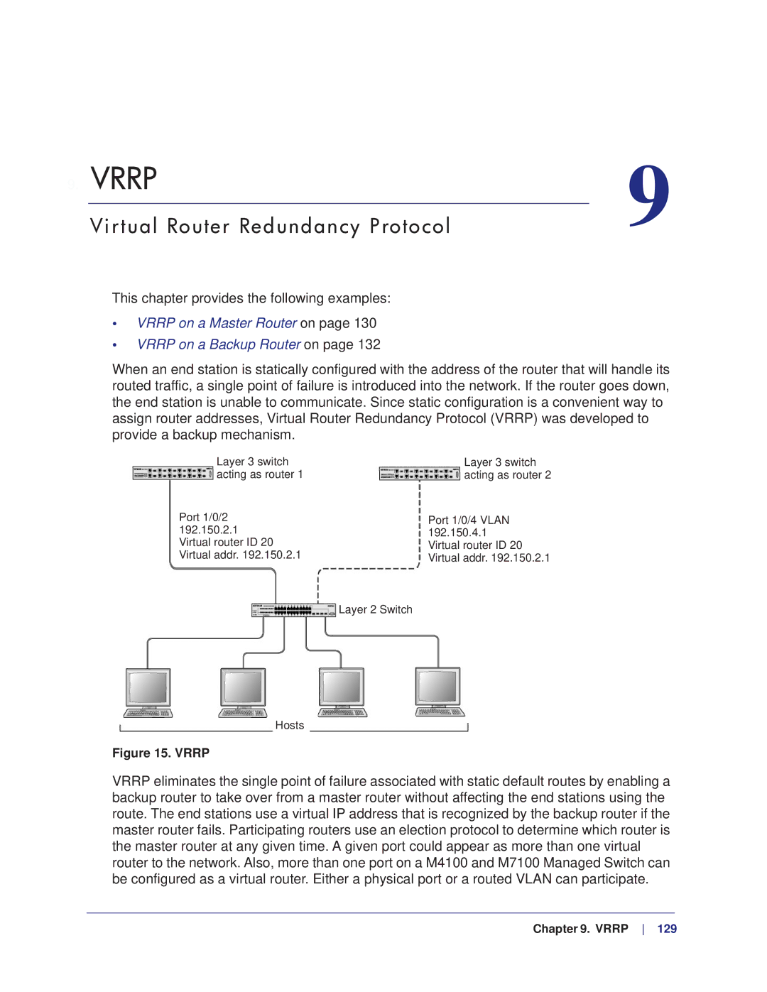 NETGEAR M4100, M7100 manual Vrrp, Virtual Router Redundancy Protocol 