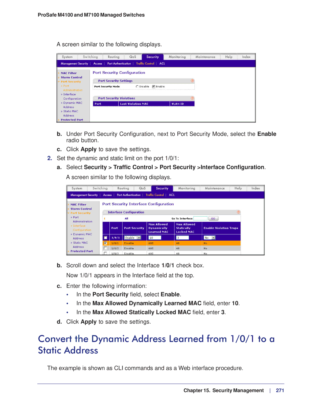 NETGEAR M4100, M7100 manual Click Apply to save the settings 