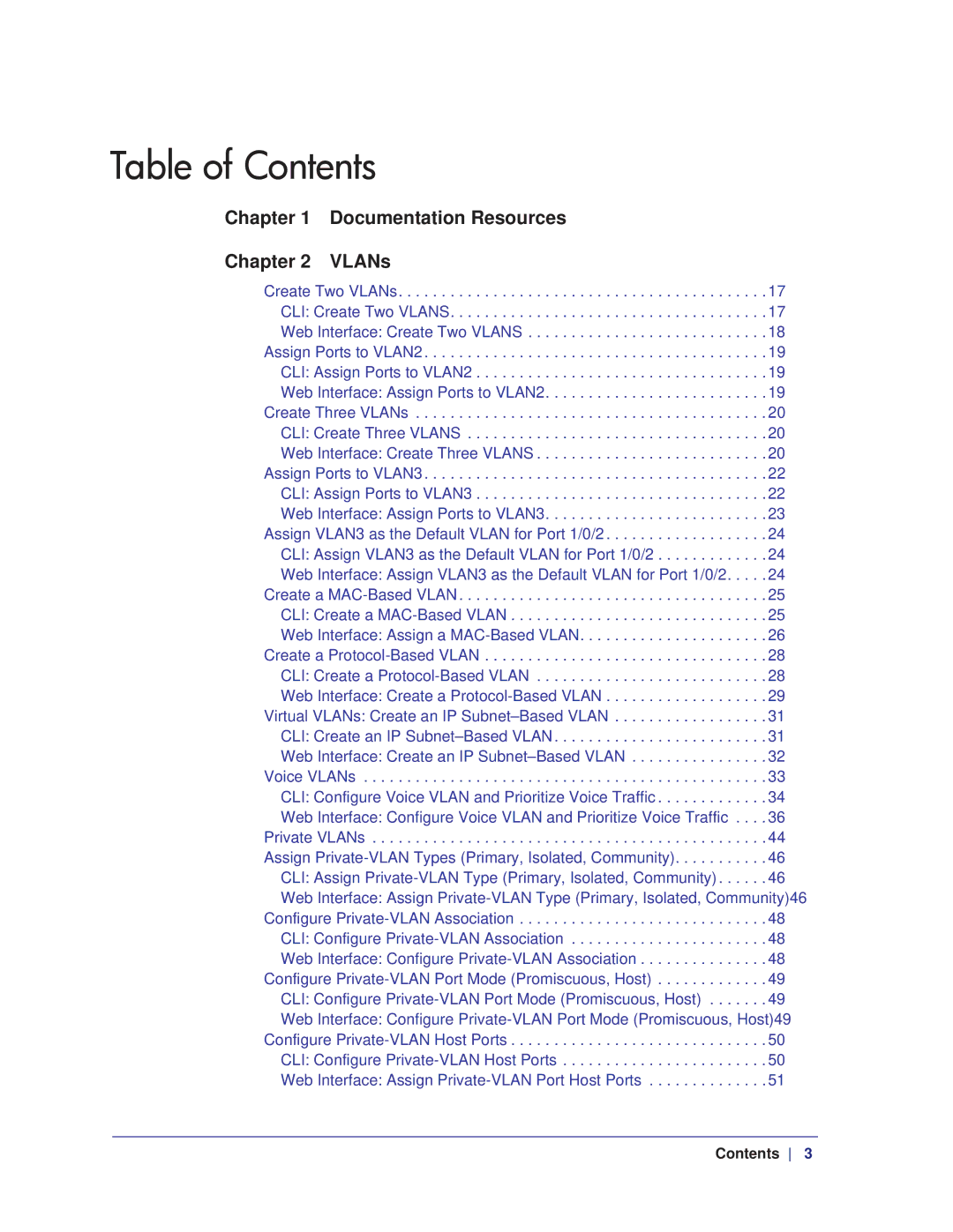 NETGEAR M4100, M7100 manual Table of Contents 