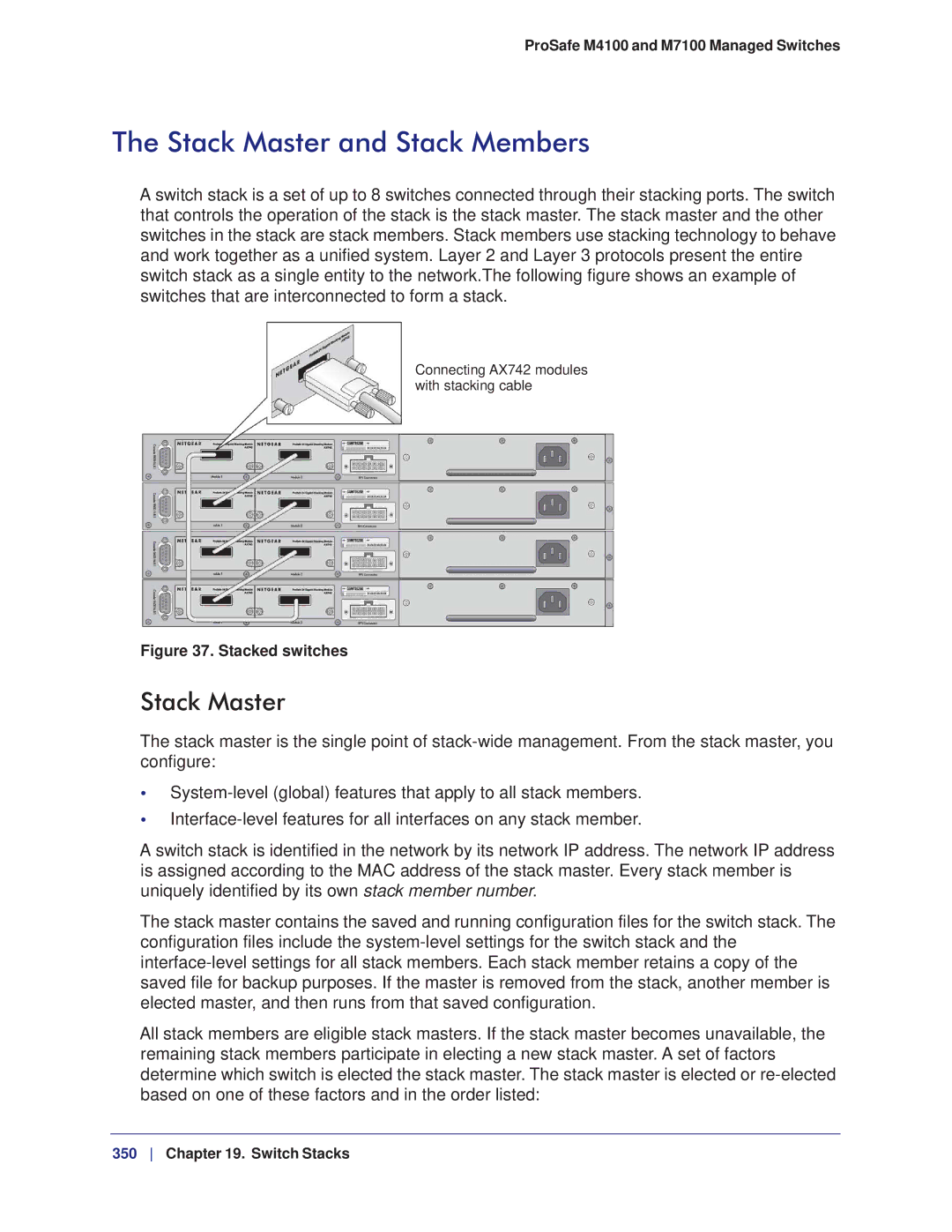 NETGEAR M7100, M4100 manual Stack Master and Stack Members 