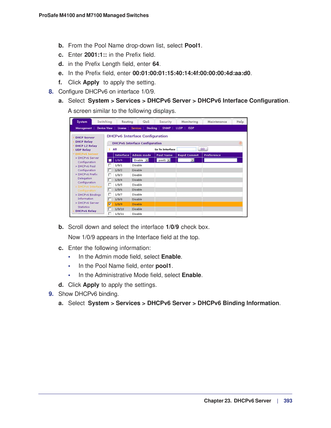 NETGEAR M4100, M7100 manual Prefix field, enter 000100011540144f0000004daad0 