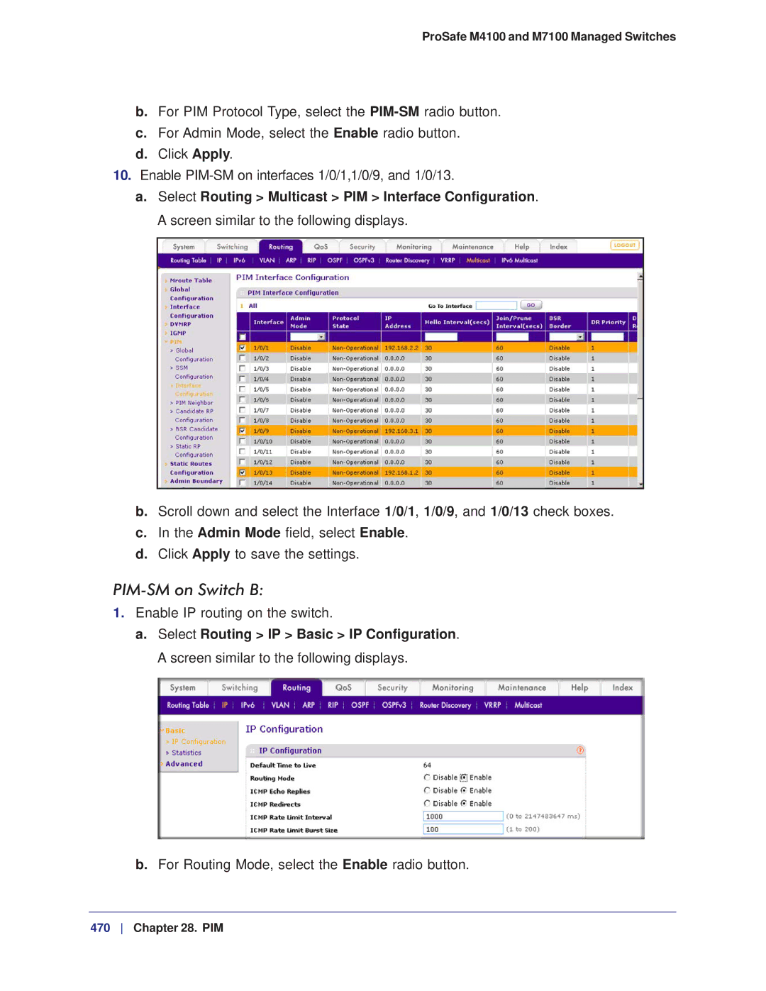 NETGEAR M7100, M4100 manual PIM-SM on Switch B 