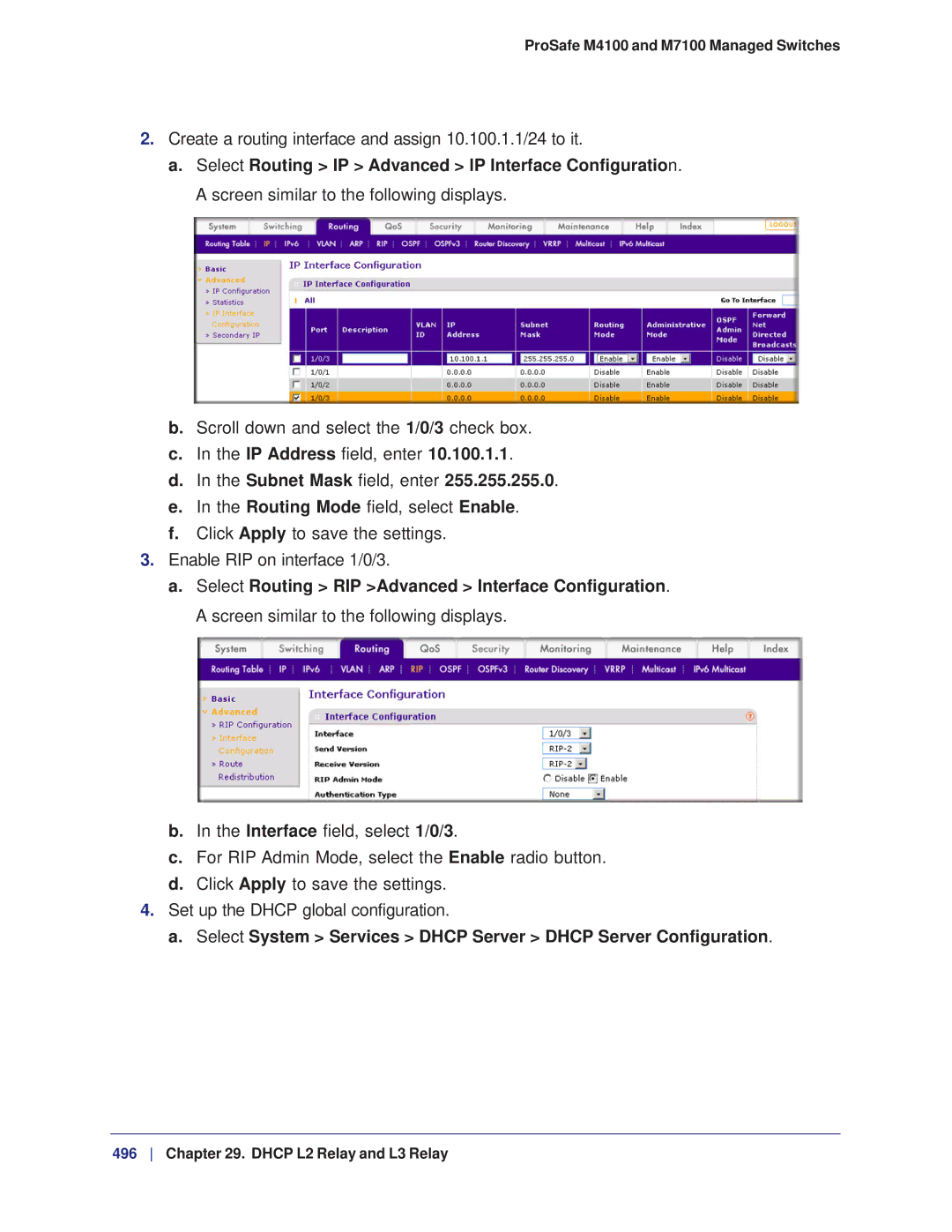 NETGEAR M7100, M4100 manual Select System Services Dhcp Server Dhcp Server Configuration 