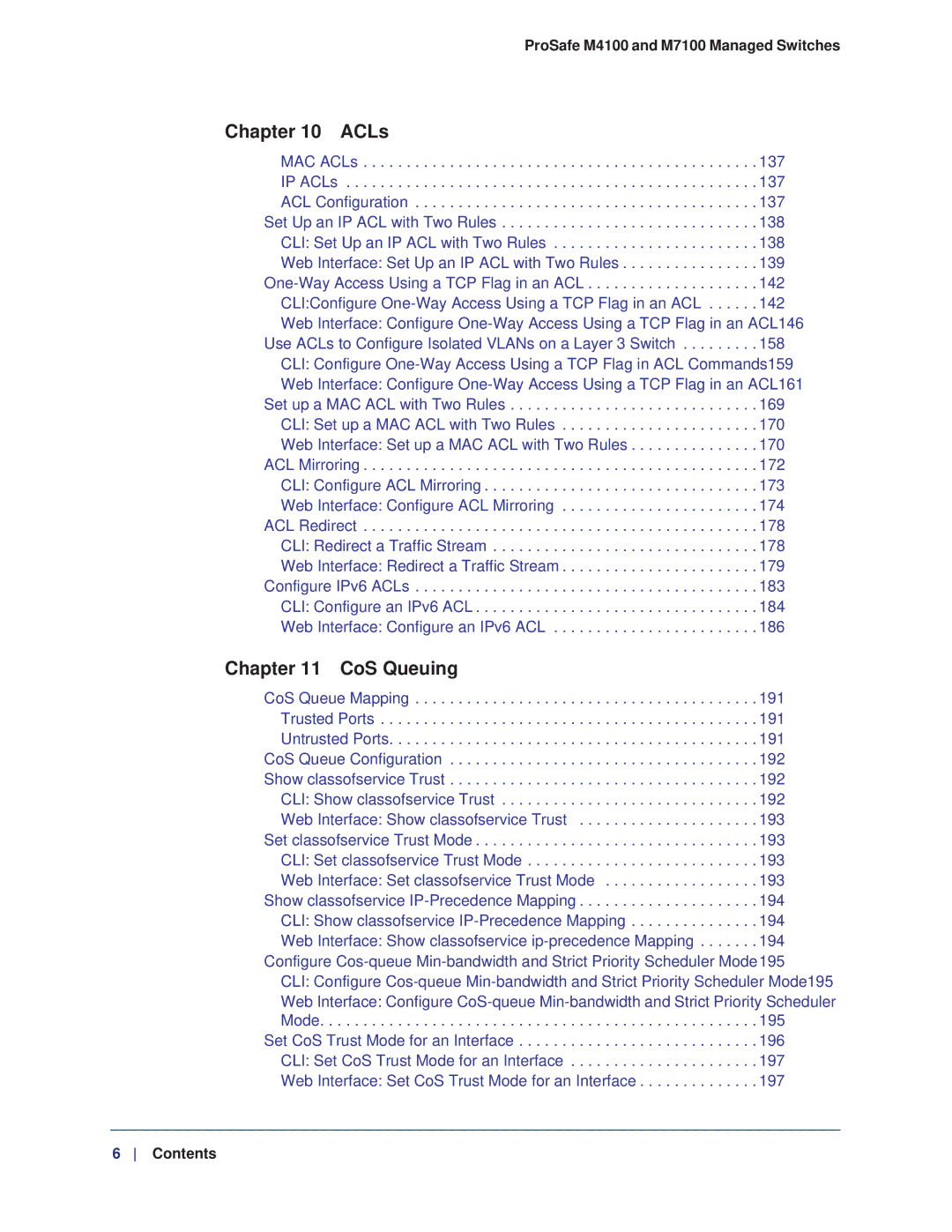 NETGEAR M7100, M4100 manual ACLs 