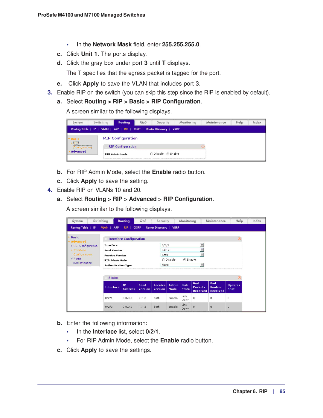 NETGEAR M4100, M7100 manual Network Mask field, enter 