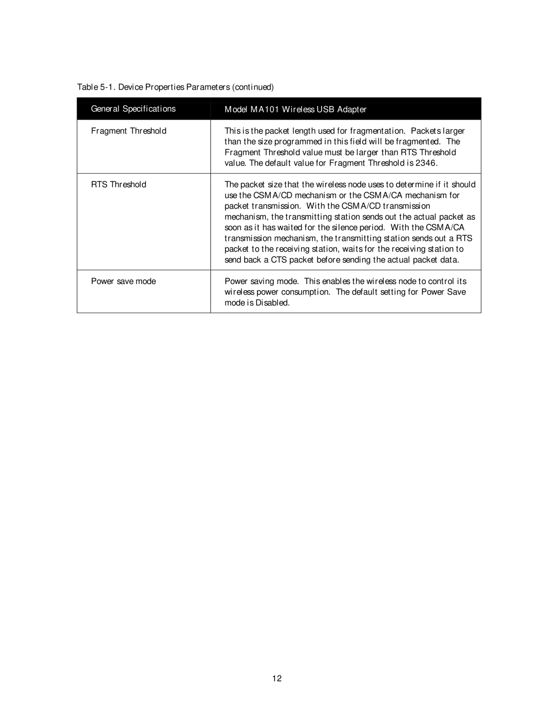 NETGEAR MA 101 manual General Specifications 